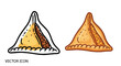 © azmy99 - Samosa style pastry outline icon vector