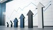 © Johnnii - A modern visualization of growth, featuring upward-pointing arrows against a backdrop of increasing graph lines, symbolizing progress and success in business.