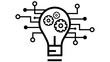 © Fou'adi - Light bulb innovation icon. Light bulb and cog inside.