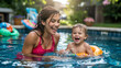 © PixelPerfectionist77 - She splashes while teaching her toddler to swim