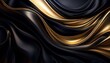 © Curtis - abstract dark flowing fabric with golden highlights concept of luxury elegance and modern design
