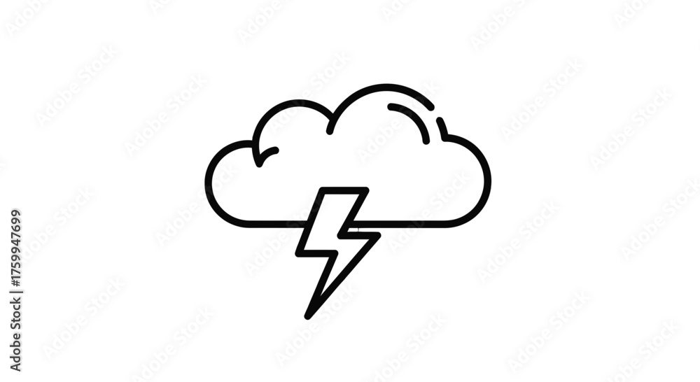 Abstract Stormy Sky Depiction Featuring Clouds, Lightning, And Celestial Elements