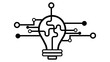 © Fou'adi - Light bulb innovation icon. Light bulb and cog inside. inspiration symbol isolated on transparent background