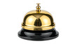 © Adnan - Shiny, golden bell atop a black base, reflecting light against a black background
