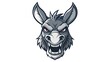 © Masum Zone - Aggressive Gray Donkey or Burro Mascot Head Illustration with Red Eyes