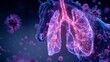 © Auraclicks - Animal respiratory disease study conceptual glowing horse lungs surrounded neon viral and bacterial particles veterinary medicine