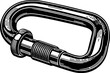 © MetaPixel Studio - Climbing Carabiner: An essential piece of equipment for climbing and outdoor activities. Showcasing the rugged strength and reliability of the metal carabiner.