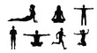© Nasima - Silhouettes of people demonstrating various yoga and active poses