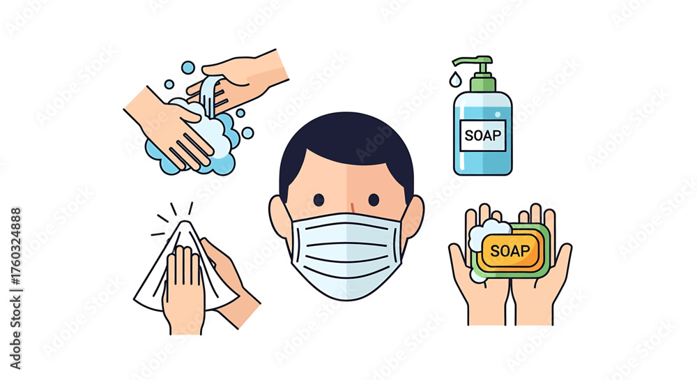 Hygiene and safety measures for personal protection washing hands ...