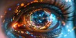 © Zeeshan - Futuristic eye with digital interface and glowing data streams, representing vision and technology