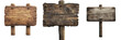 © Spot Decor - Three vintage wooden signs, rustic, isolated on transparent background, direction, wilderness, rustic signs, wood texture