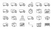 © Salman - Delivery truck icons set with transparent background