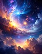 © yosaaa - Cosmic cloudscapes, vibrant stars