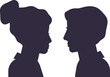 © WinWin - Couple silhouettes looking at each other communicating relationship