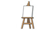 © msunny93 - A simple wooden easel with a blank white canvas for artistic expression