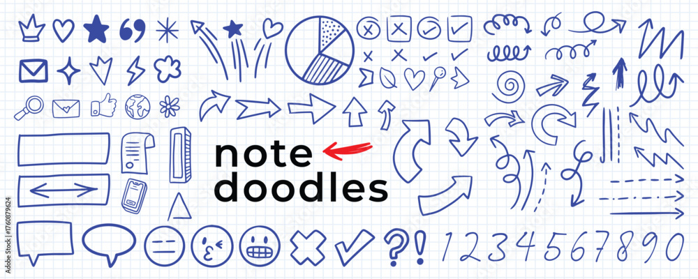 Issue Highlight Shape Hand drawn blue highlights, underlines and emphasis crayon elements ...