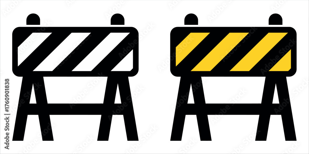 Road construction barrier sign vector illustration symbolizing safety ...