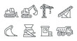 © Igor - Set of eight outline construction icons featuring equipment and machinery