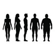 © MDTauhidul - Diverse human body silhouettes front side views representing various body types and genders