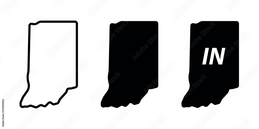 Indiana. Local Icon Indiana state map icon set. US indiana state border and location ...