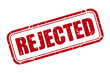© DrexDesign - Red rejected stamp icon with distressed texture for disapproval
