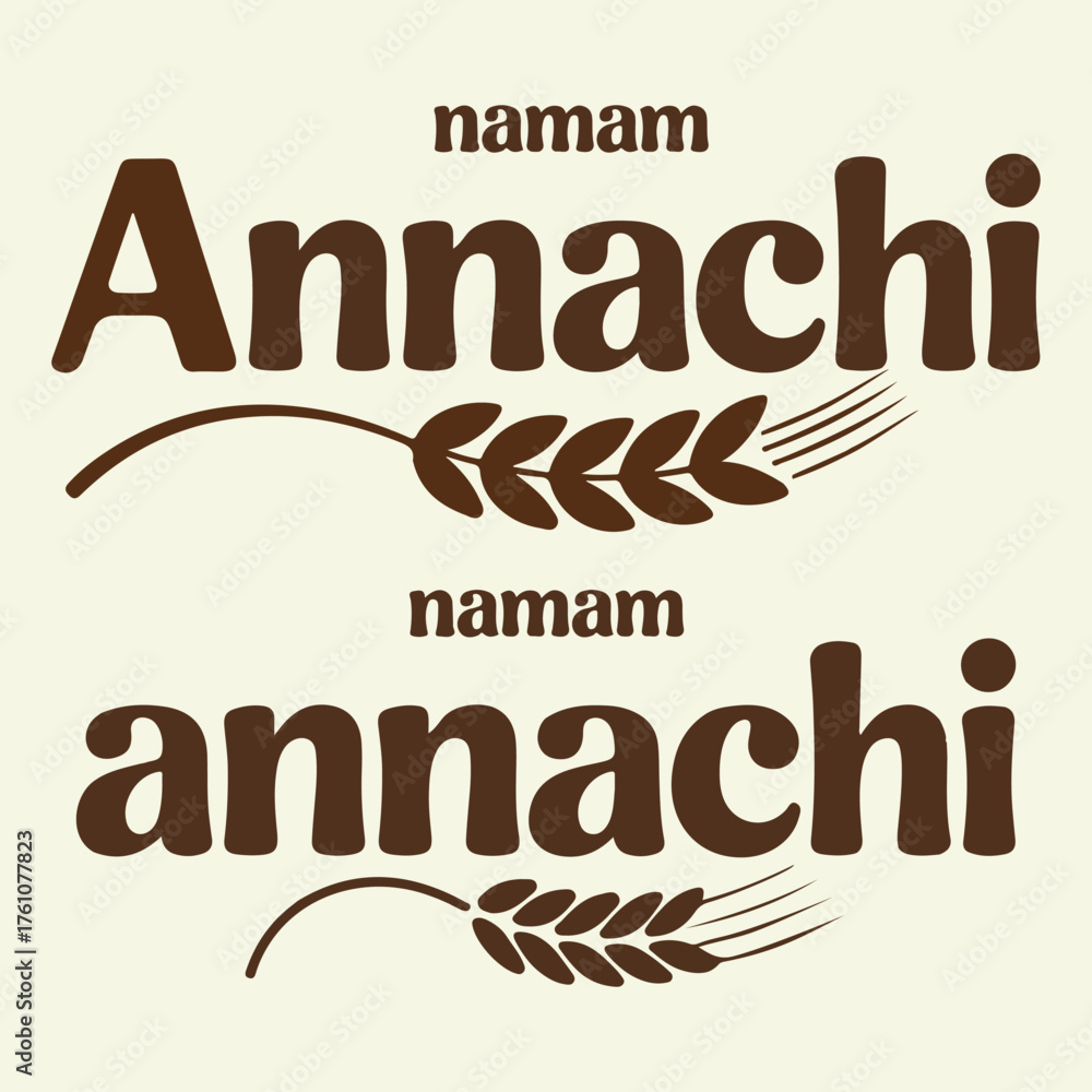 Namam annachi namam annachi text with wheat stalks and fork design ...