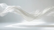© eugenepartyzan - flowing light white fabric. flying curtain. Minimalistic background