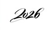 © CREAM 2.0 - Elegant and artistic calligraphy of the year 2026 in a stylish brush stroke font on a white background