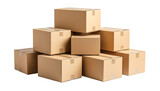 Stack of cardboard moving boxes ready for shipping, storage, or relocation