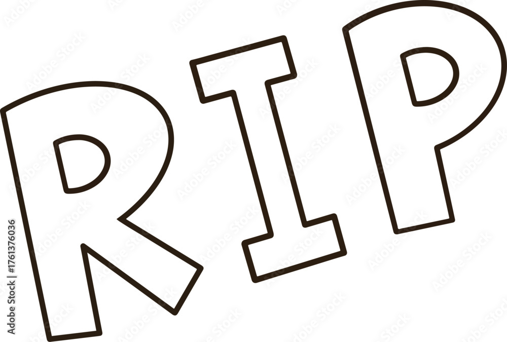Black line Rip word cartoon Stock Vector | Adobe Stock