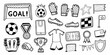 © Sourav - Collection of hand drawn soccer elements and equipment for sports and games