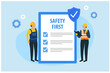 © panchanok - Safety regulations in workplace and construction site to prevent from accident, vector illustration
