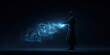 © Sufee - Backlit Highlight Fantasy concept. Mysterious figure conjuring glowing silhouettes in a dark environment.