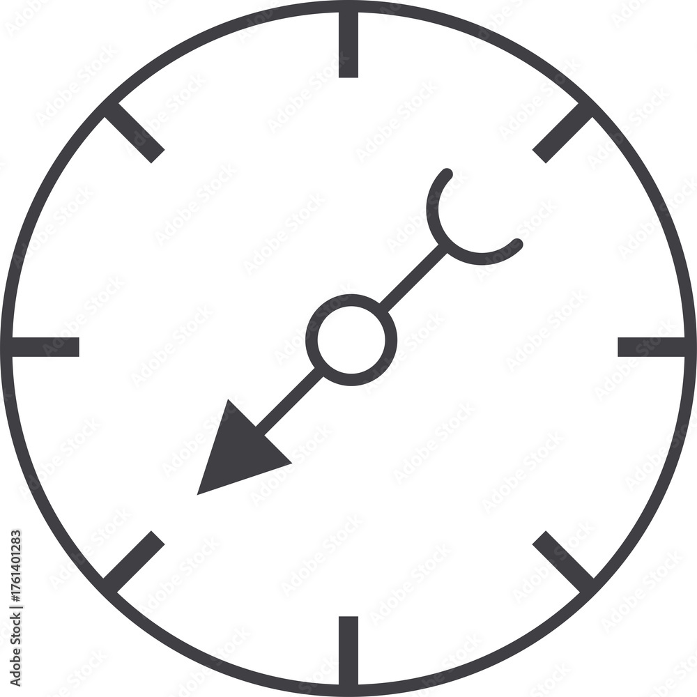 Стоковая иллюстрация «Industrial Dial Gauge With Arrow Indicator And ...