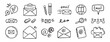 © Yanka - mail and email icon doodle hand drawn set. Outline drawing mail and email line clipart symbol collection
