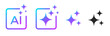 © Pedro - AI generate with square and stars icons. Vector symbols for artificial intelligence and creativity apps. Sparkles generate prompt.