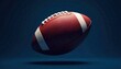 © box - Dynamic Action of an American Football in Mid Air, Illustrating Speed and Power A realistic illustration of an american football in mid air, suspended against a blurred, energetic background
