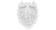 © MST MONI BEGUM - White curly beard and mustache on white background
