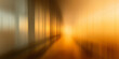 © KM - Blurry abstract image with warm tones of beige and champagne gold, creating sense of depth and motion. vertical lines suggest corridor or hallway, evoking feeling of mystery and intrigue