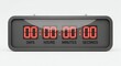 © Alva - Digital countdown timer with red LED display showing zero days, hours, minutes, and seconds.