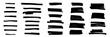 © backup16 - Black highlight marker lines isolated on white background. Various marker pen strokes with different length and thickness hand drawn set. Realistic vector graphic modern design elements.