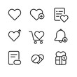 © Ivanja - Wishlist Icons Set. Outline icon set of wishlist and favorites: heart outline, add to wishlist, remove
