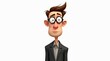 © kramynina - Cartoon man in suit and glasses with a surprised look on his face
