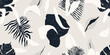 © MURRIRA - Minimal abstract leaves and shapes pattern. Collage contemporary unique print. Fashionable template for design.