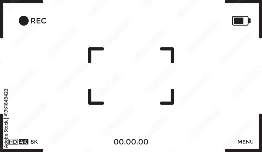 Vector de Stock Camera viewfinder screen. video screen. Camera ...