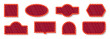 © stas111 - Marquee signboard collection with red frames and glowing yellow bulbs. Retro theater banner shapes for circus, cinema or show themes