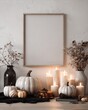© ขวัญฤทัย เฉลาชาญชัยย - Elegant Halloween Poster Display on White Wall with Decorations