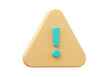 © Jonathan - 3D rendering of a yellow warning sign with blue exclamation mark isolated PNG, attention symbol for website and graphic design