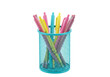 © Ari - Isolated stationery supply, container with pink and yellow pens, in an office or classroom