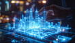 © HumblePride - Digital Cityscape: A person interacts with a futuristic digital cityscape model, showcasing innovative urban planning and technological advancement.